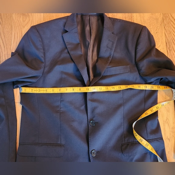 Le 31 Simmons Black Wool Mens Suit Jacket Blazer sz 42 Pants sz 34 Work Formal - Picture 12 of 15